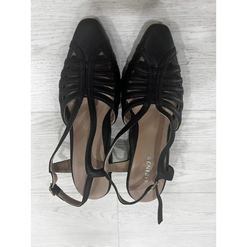 BENEBIS Giày Nữ Size 21.5cm Màu Đen Gót Cao 5cm 990095