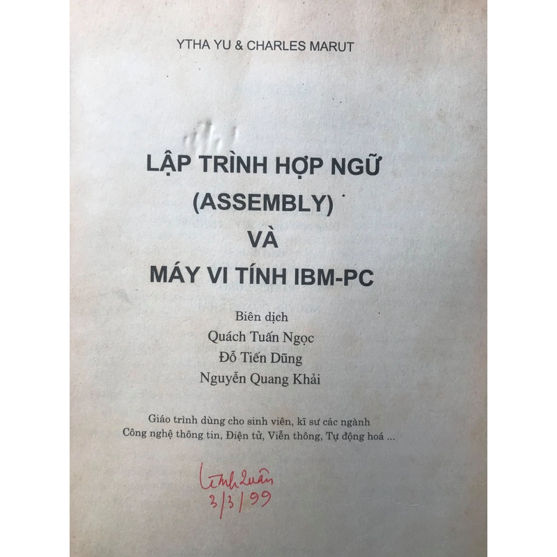 GIÁO TRÌNH LẬP TRÌNH HỢP NGỮ(ASSEMBLY) 460125