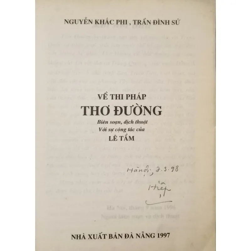 Về thi pháp thơ Đường (Nguyễn Khắc Phi) 790962