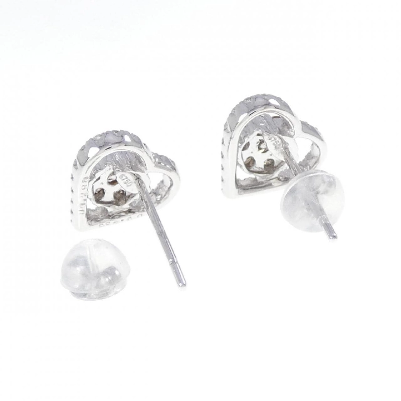 Bông tai kim cương hình trái tim × hoa 750WG/K18WG 0.726CT - Hàng hiệu Chính hãng 869723