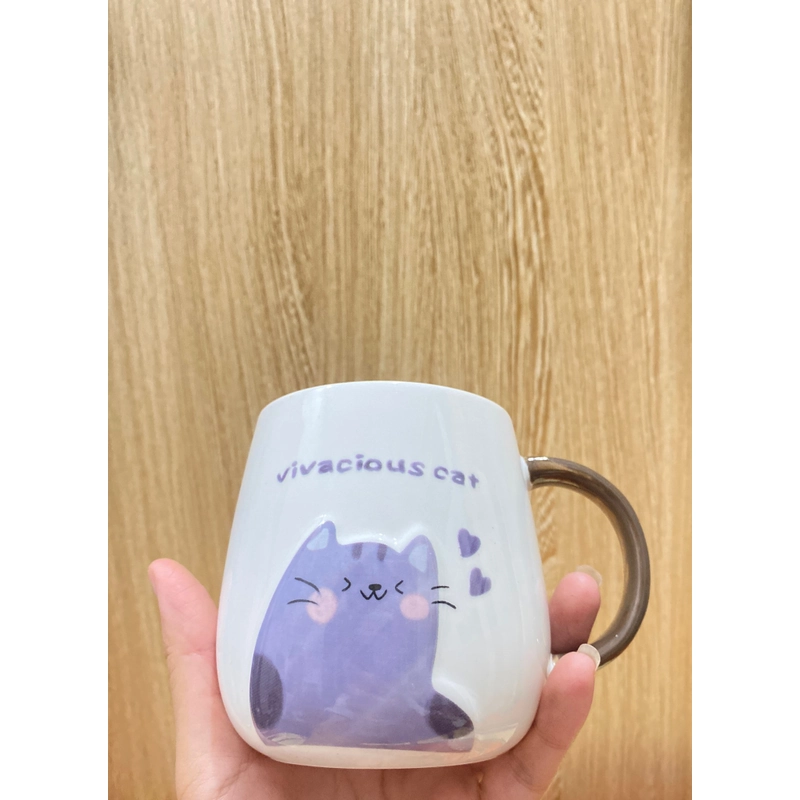 CỐC SỨ MÈO VIVACIOUS CAT *CÓ NẮP ĐẬY *TẶNG QUÀ 0Đ TÙY CHỌN *FREESHIP THÁNG 5+6 323088