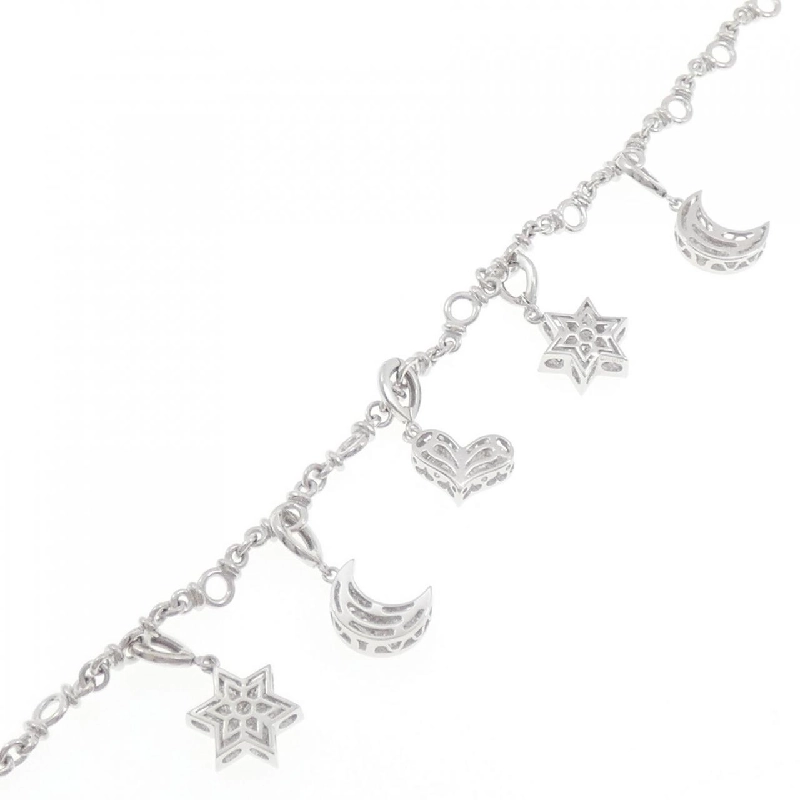 K18WG Heart × Star × Moon Diamond Bracelet 0.13CT - Hàng hiệu Authentic 869787