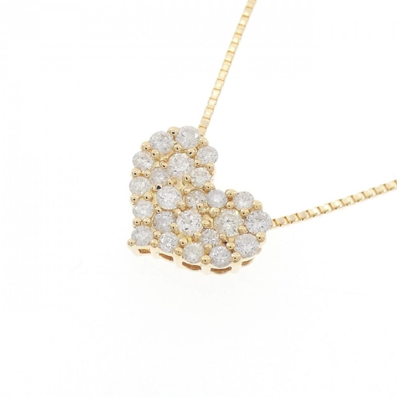 K18YG Dây chuyền kim cương hình trái tim Pavé 0.50CT - Hàng hiệu Chính hãng 858932