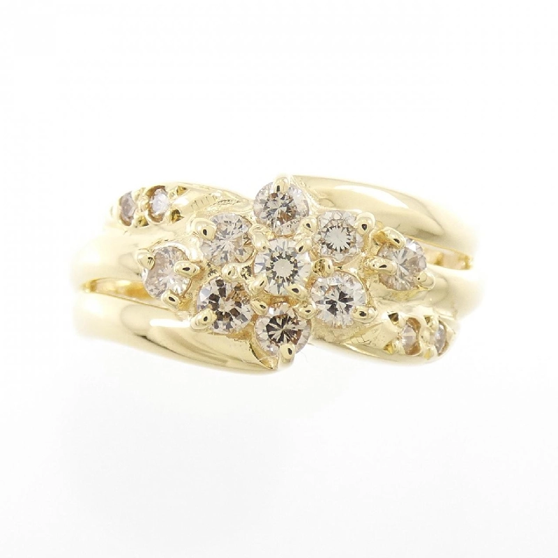 Nhẫn kim cương hoa K18YG 0.41CT 671075