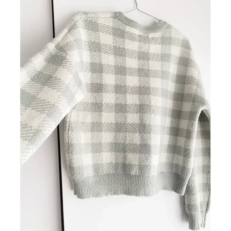 MỚI 98%***ÁO LEN IVY MODA SIZE S* KẺ CARO MÀU XANH NGỌC XANH MẠ BE* TẶNG QUÀ 0Đ FREESHIP 588668