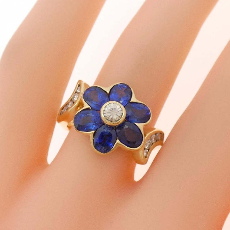 Nhẫn Sapphire Hoa K18YG 3.17CT - Hàng hiệu Chính hãng 848663