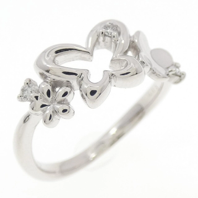 Nhẫn kim cương hoa bướm K18WG 0.03CT 670010
