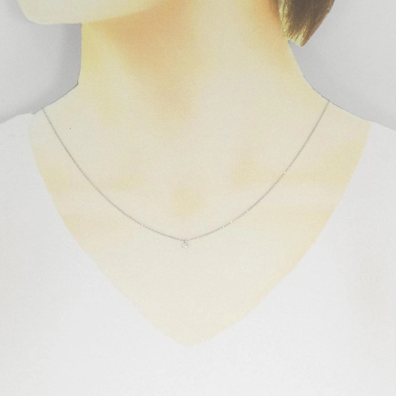 K18WG Solitaire Dây chuyền kim cương 0.08CT - Hàng hiệu Chính hãng 862273