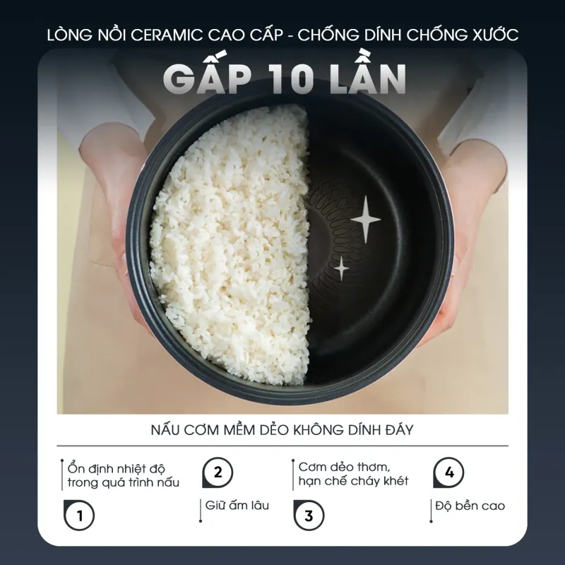 🍚 Nồi cơm điện KALITE KRC6018 700W – Dung tích 1,8L, cơm dẻo thơm mỗi ngày! 707688