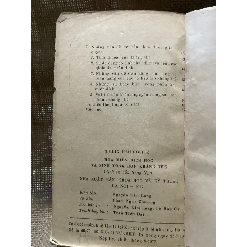 Hóa miễn dịch học và sinh tổng hợp kháng thể, hơn 400 trang -1977 799008