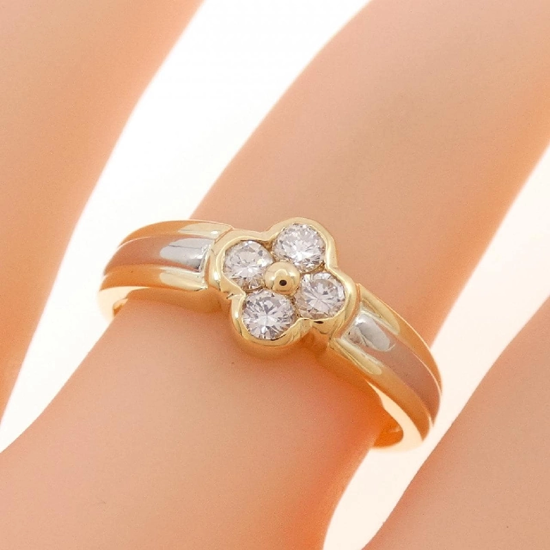 Nhẫn kim cương hoa K18YG/PT900 667124