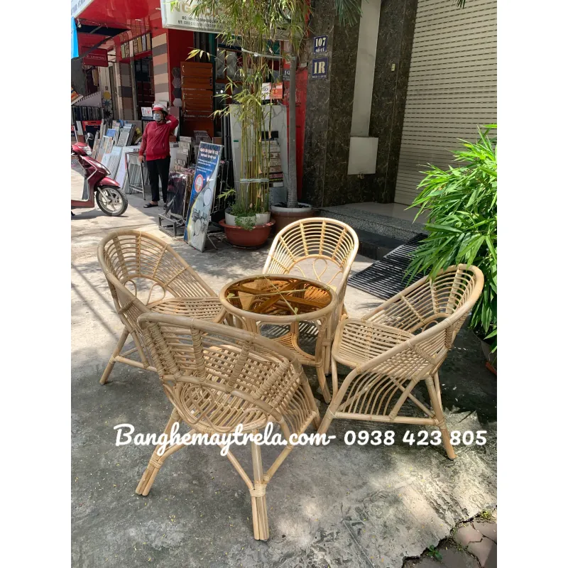 Bàn ghế mây đọc sách uống trà 553406