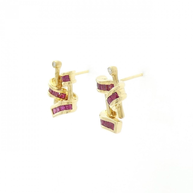 K18YG Bông tai Ruby 0.86CT - Hàng hiệu Chính hãng 867067