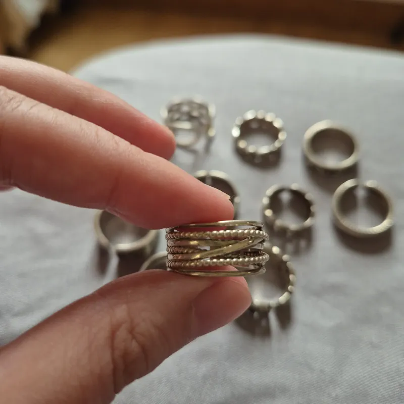 10 nhẫn nữ free size chất liệu bạc và mạ bạc 564170