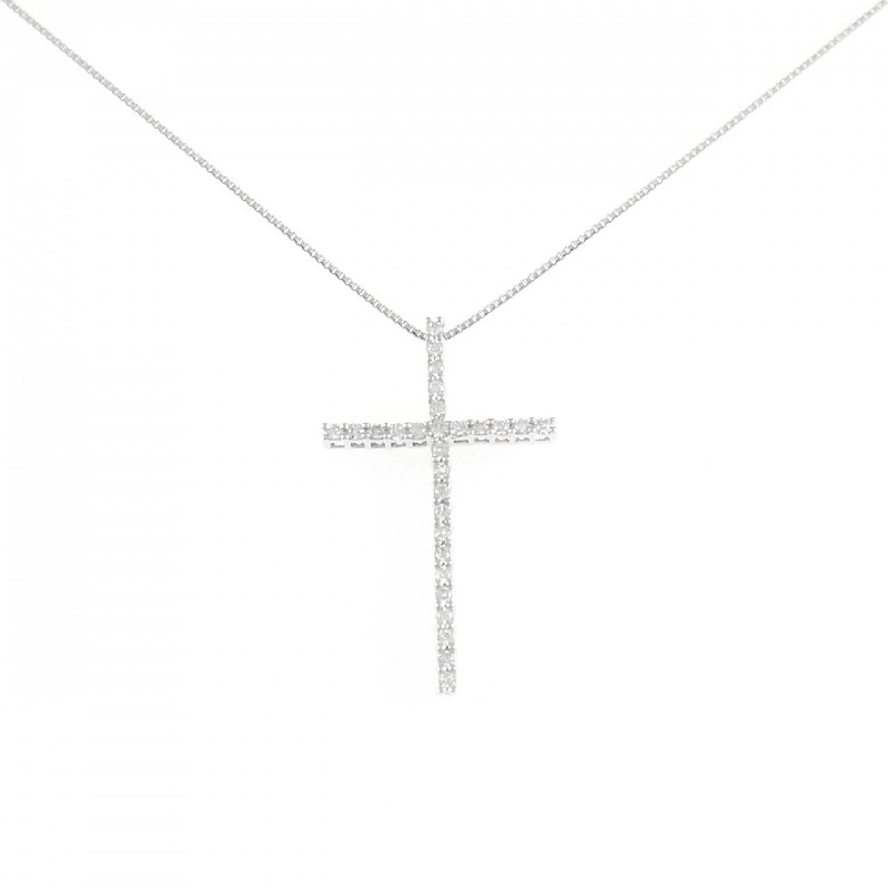 K18WG Dây chuyền kim cương chéo 0.20CT - Hàng hiệu Chính hãng 857802