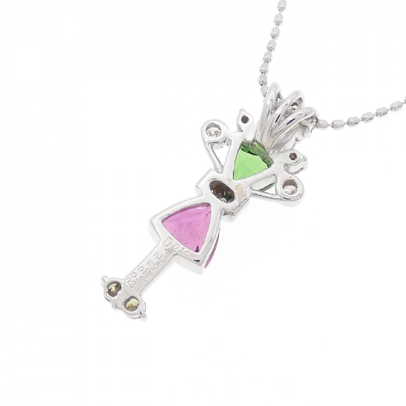 K18WG Mặt dây chuyền đá màu - Hàng hiệu Chính hãng 863816