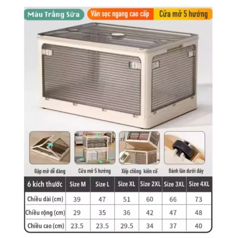 Hộp đựng đồ gấp gọn màu trắng (mới) 732972