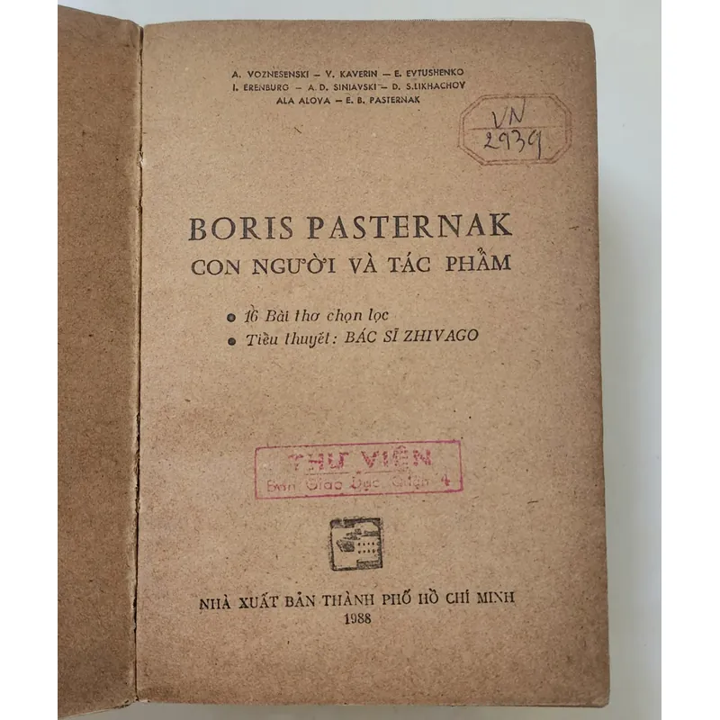 Boris Pasternak, con người và tác phẩm (bao gồm thiên tiểu thuyết Bác sĩ Zhivago 702983