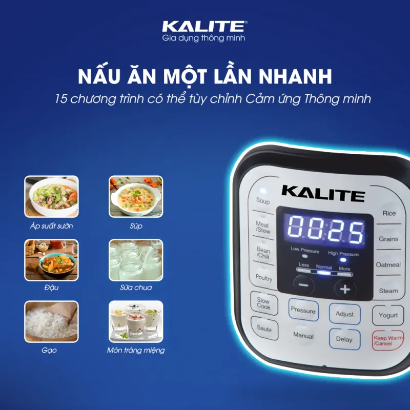 Nồi áp suất điện KALITE KL-636 đa năng 5in1, dung tích 6L 679197