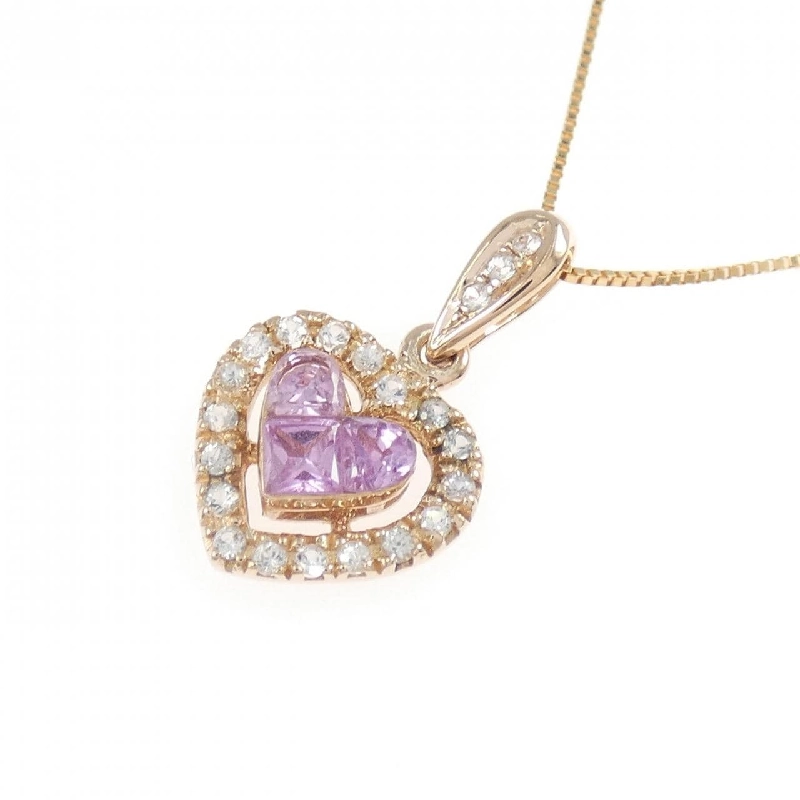 K14PG Dây chuyền hình trái tim Sapphire 0.56CT - Hàng hiệu Chính hãng 856129