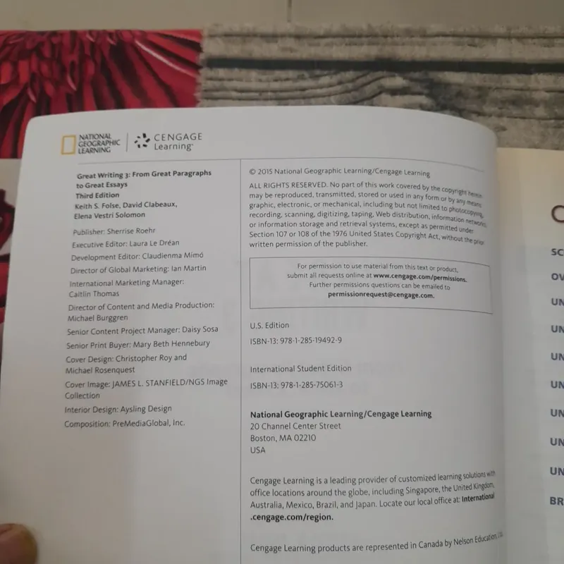 CENGAGE Learning. GREAT WRITING 3. 3th E. National Geographic 2015 735917