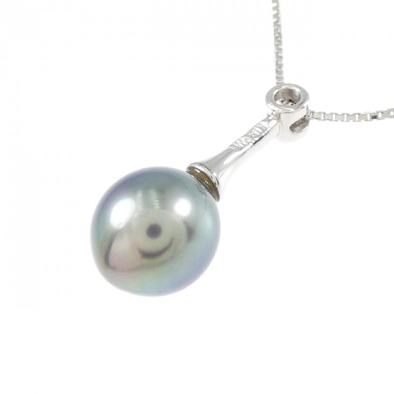 K18WG Ngọc trai đen dây chuyền 9.6mm - Hàng hiệu Chính hãng 856779