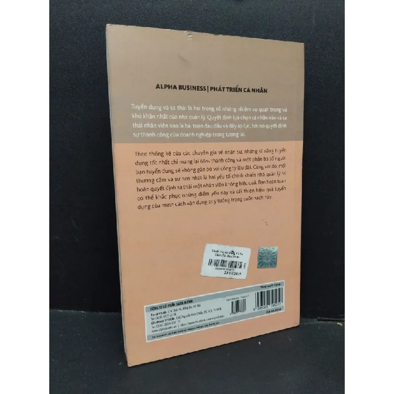 Thuật tuyển dụng và sa thải mới 90% ố nhẹ 2019 HCM1410 Brian Tracy QUẢN TRỊ 567743