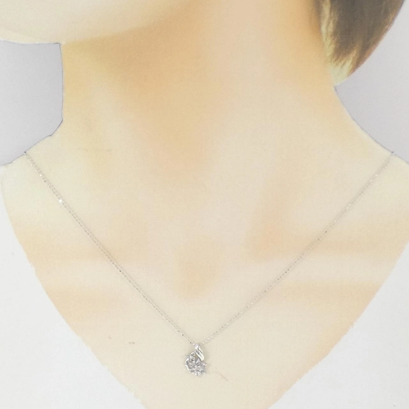 K18WG Hoa Kim Cương Dây Chuyền 0.50CT - Hàng hiệu Chính hãng 856241