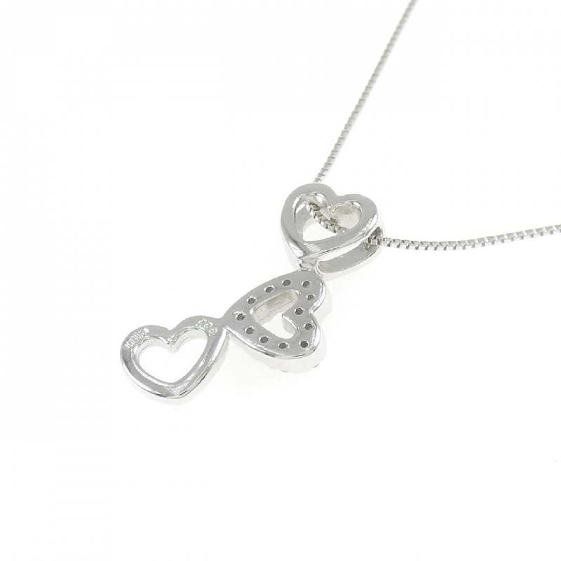 K18WG Dây chuyền kim cương hình trái tim 0.08CT - Hàng hiệu Chính hãng 858161