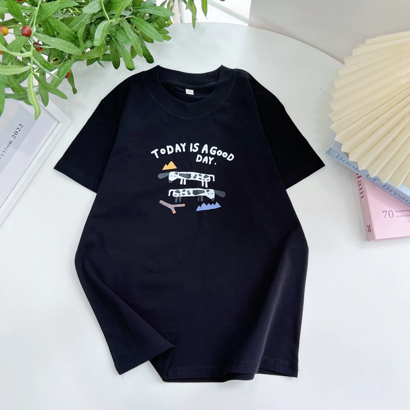 Áo Thun Nữ Cotton In Hình Size SML Form Cơ Bản Đen - Xám Chì - Be Hàng Mới 305306