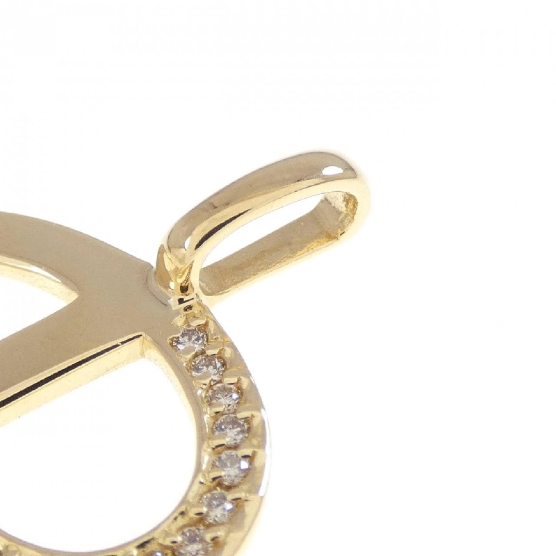 K18YG Chữ cái R Mặt dây chuyền kim cương 0.15CT - Hàng hiệu Chính hãng 870199