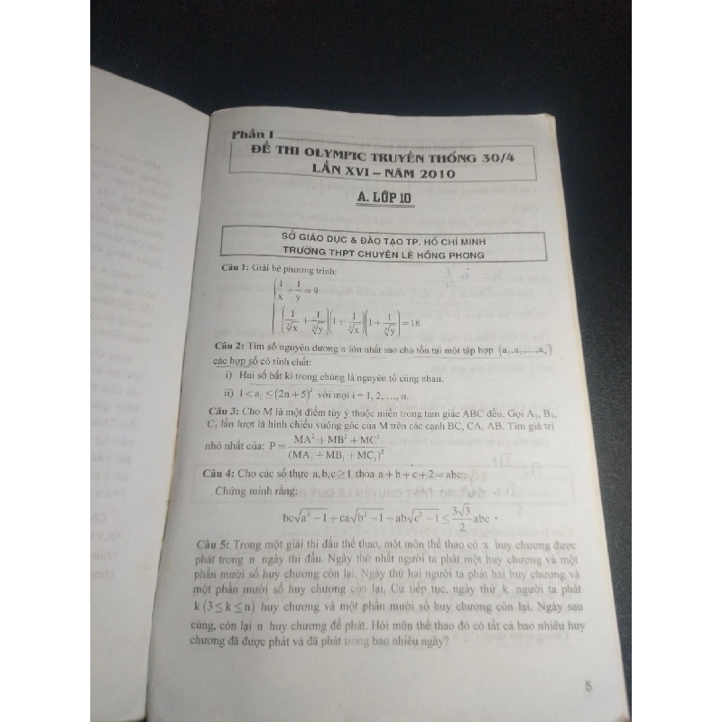Tuyển tập đề thi Olympic 30 tháng 04 lần thứ XVI 2010 toán học năm 2010 mới 70% ố có viết HCM.TN0612 923273