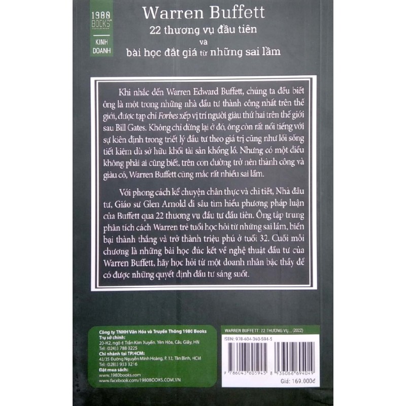 Warren Buffett - 22 Thương Vụ Đầu Tiên Và Bài Học Đắt Giá Từ Những Sai Lầm - Glen Arnold 192670