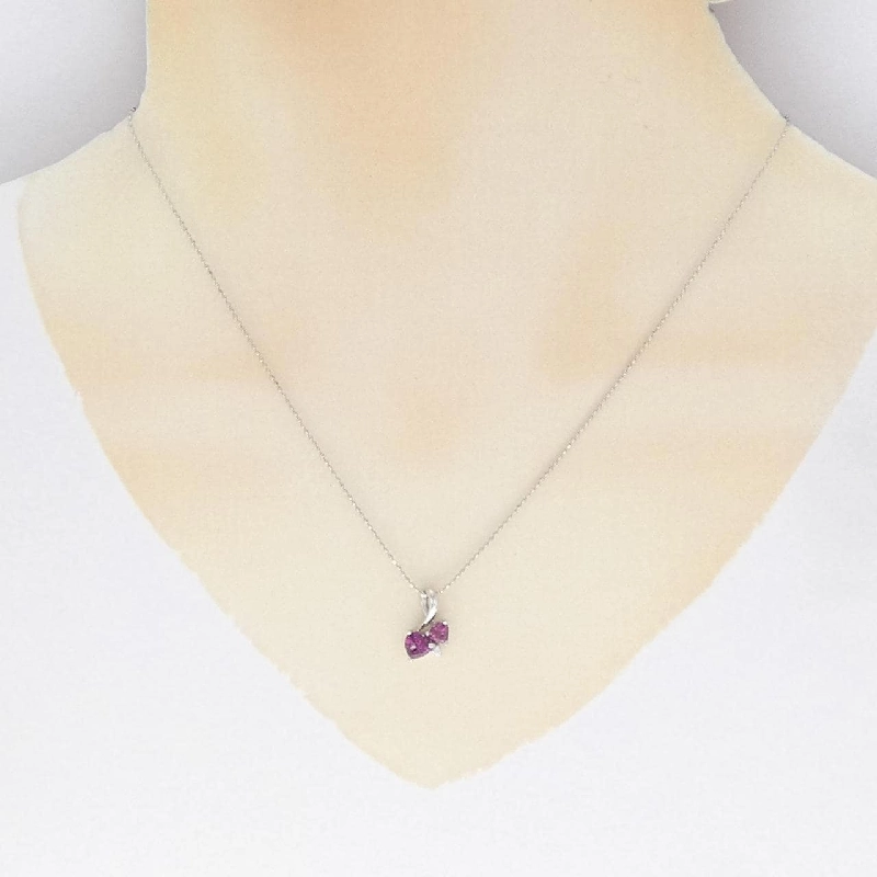 Dây chuyền garnet hình trái tim PT900/PT850 - Hàng hiệu Authentic 862703