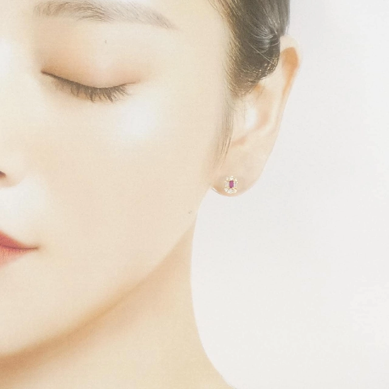 K18YG Bông tai Ruby 0.17CT - Hàng hiệu Chính hãng 869749