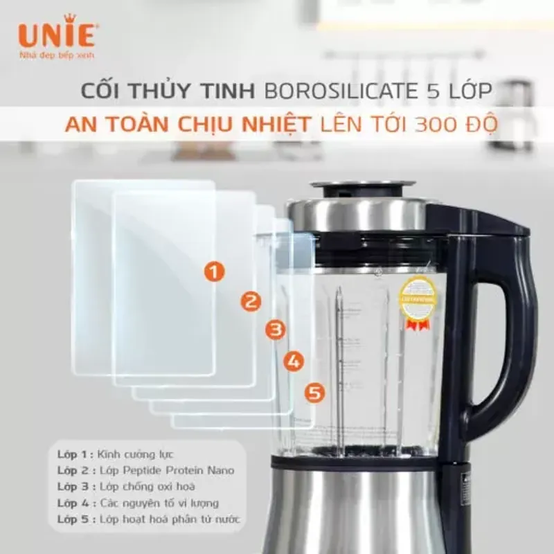 UNIE V6 - Lưỡi dao inox 4D – 8 cánh sắc bén, xay siêu mịn! 722644