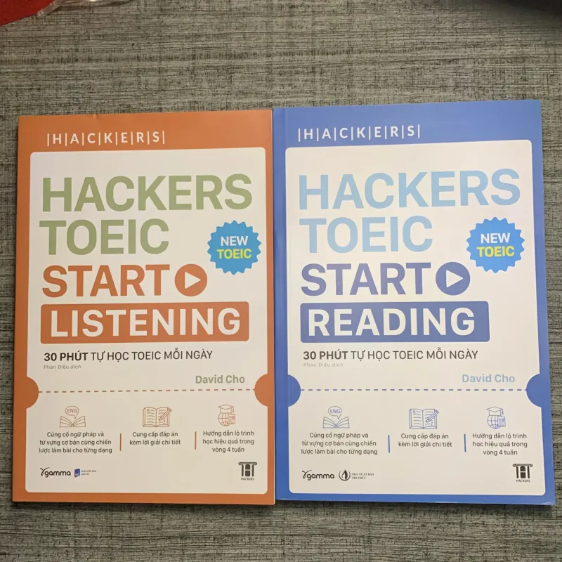 Combo 2 cuốn HACKERS TOEIC - Reading & Listening - David Cho 777354
