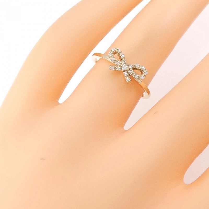 Nhẫn kim cương K10YG có ruy băng 0.08CT 670313