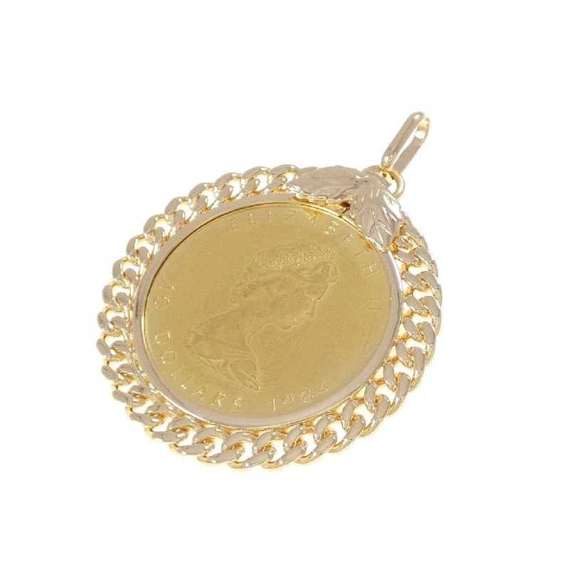 K18YG(枠) Mặt dây chuyền đồng xu - Hàng hiệu Authentic 865913