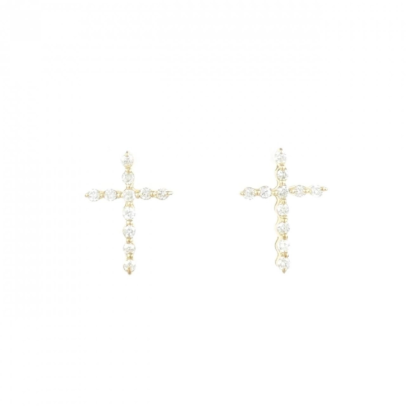 K18YG Bông tai kim cương chéo 0.20CT - Hàng hiệu Chính hãng 875368