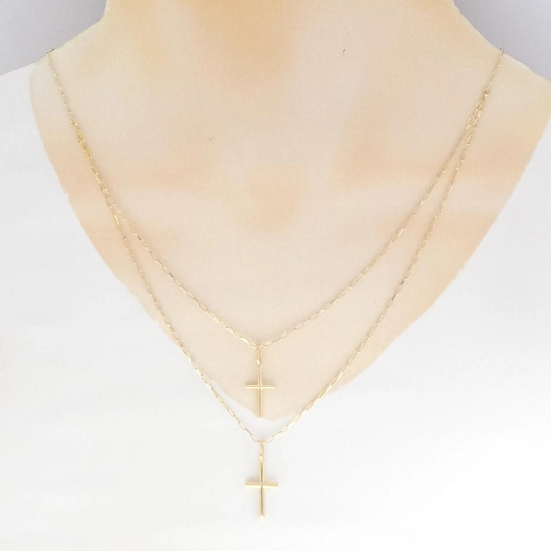 K18YG Dây chuyền hình chữ thập - Hàng hiệu Chính hãng 863326