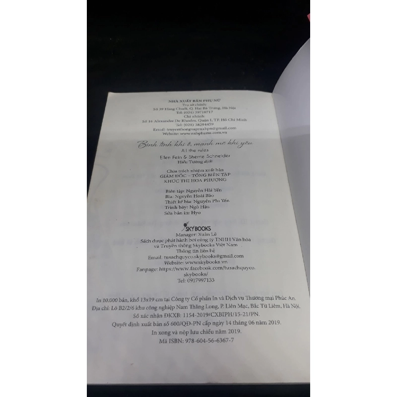 Bình tĩnh khi ế mạnh mẽ khi yêu 2019 - Ellen Fein & Sherrie Schneider new 90% HCM1206 911667