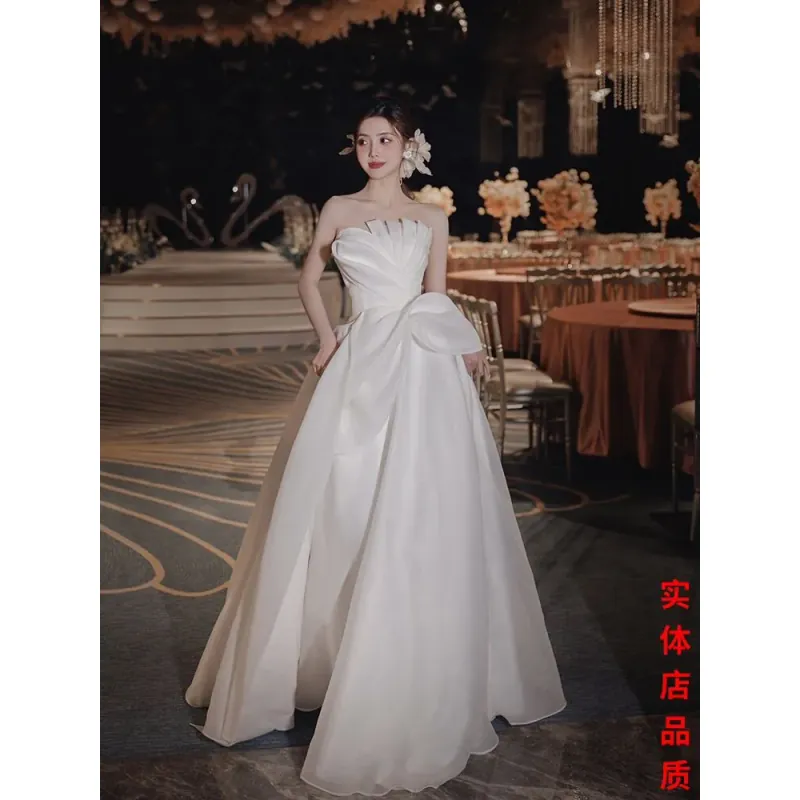 Váy cưới đi bàn cao cấp trễ vai (mặc 1 lần) 791296