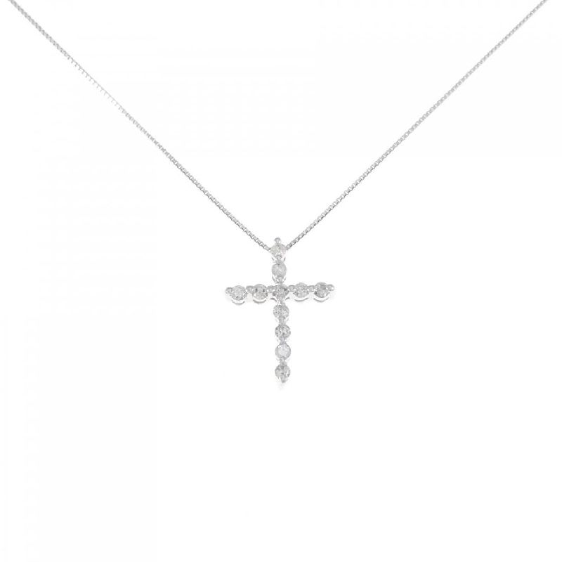 K18WG Dây chuyền kim cương chéo 0.26CT - Hàng hiệu Authentic 869059