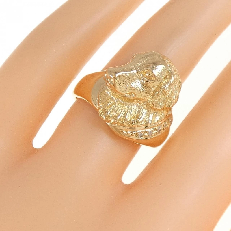 Nhẫn kim cương K18YG hình chó 0.02CT 669827