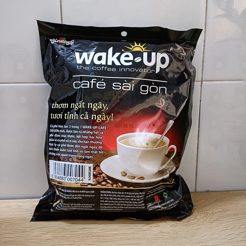 [Combo 2 bịch] Cà phê Wake up Sài Gòn - 456 g (24 gói x 19 g - Gói vuông] 525675