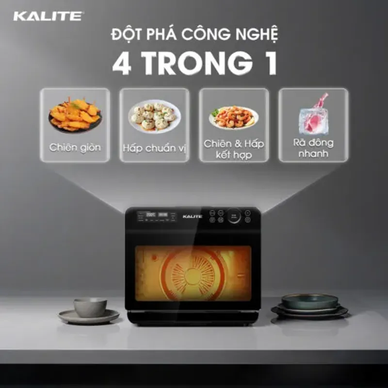 Nồi chiên hơi nước KALITE STEAM FUSION PRO, 4in1 chiên, hấp, nướng, rã đông, 20 lít 585478