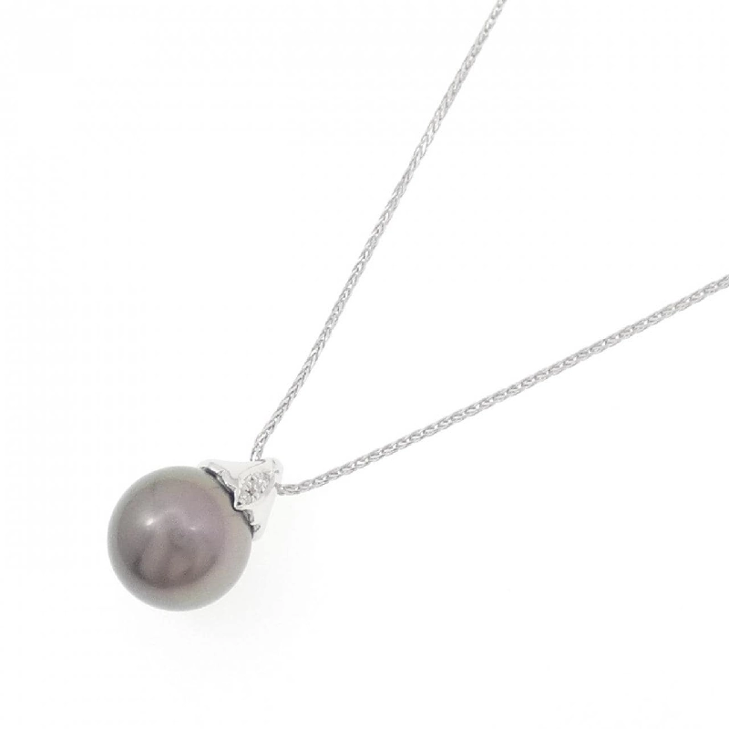 K18WG Ngọc trai đen dây chuyền 12.4mm - Hàng hiệu Chính hãng 855845