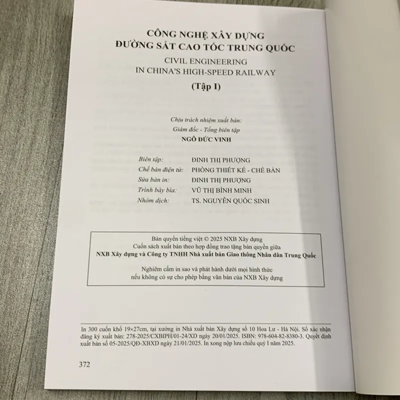 Công nghệ xây dựng đường sắt cao tốc trung quốc. Tập 1 707131