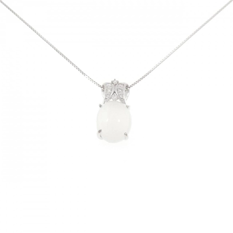 K18WG Mặt đá mặt trăng mèo mắt dây chuyền 5.14CT - Hàng hiệu Chính hãng 859245